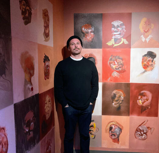 standing in a gallery